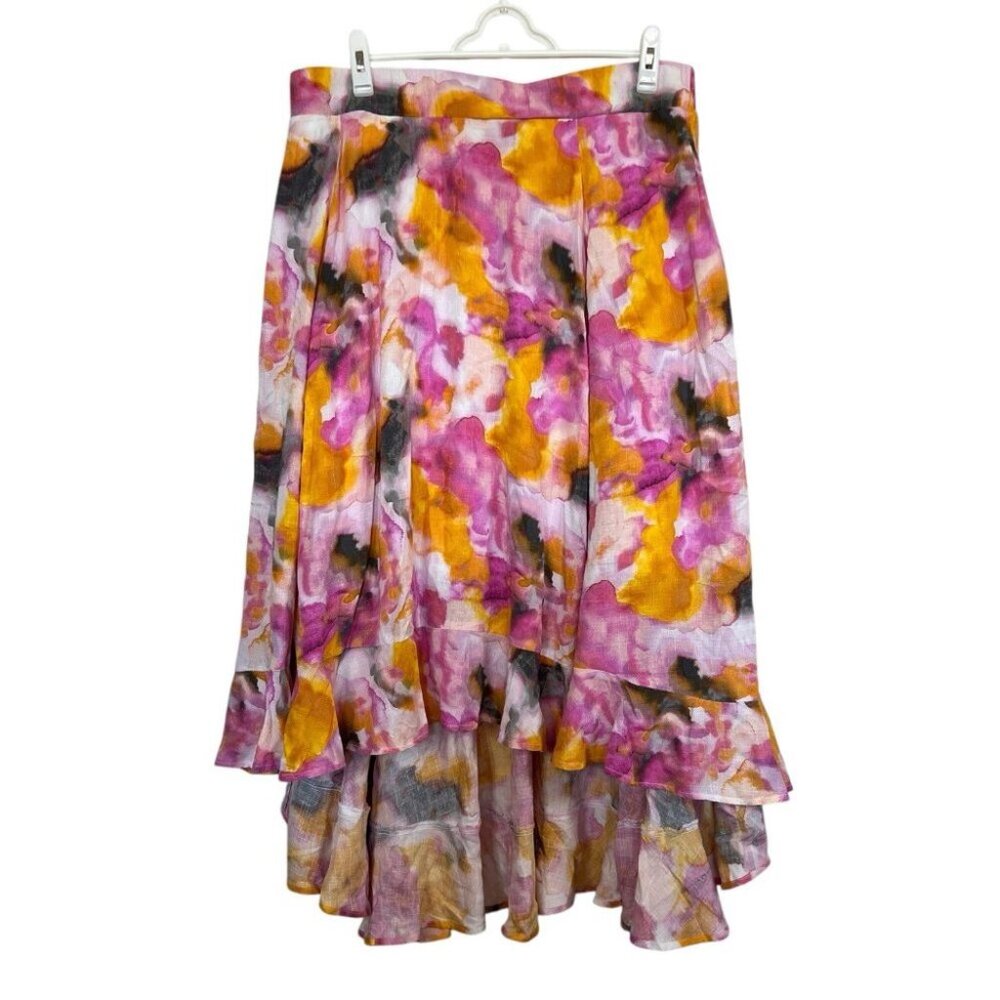 Torrid Watercolor Tie-Dye Lined Skirt Women's Size 2X Pockets High Low - Picture 2 of 9